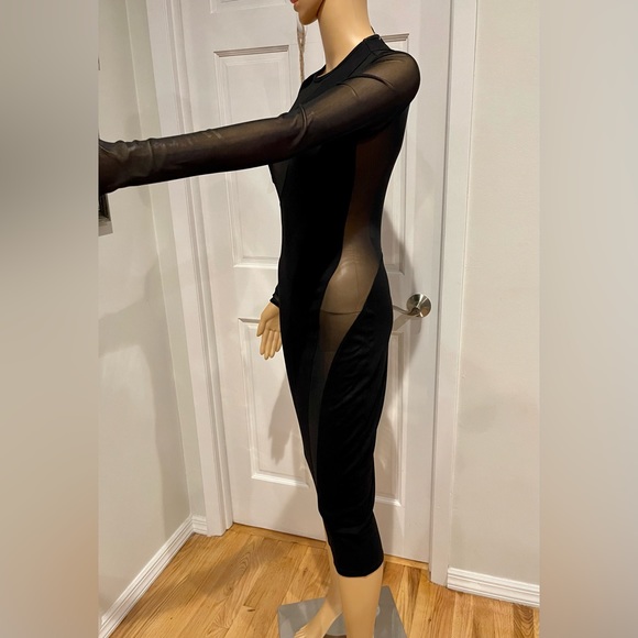 Nasty Gal Women's Black Long Sleeve Mesh Panel Bodycon Dress Size S NWT. - Picture 4 of 7